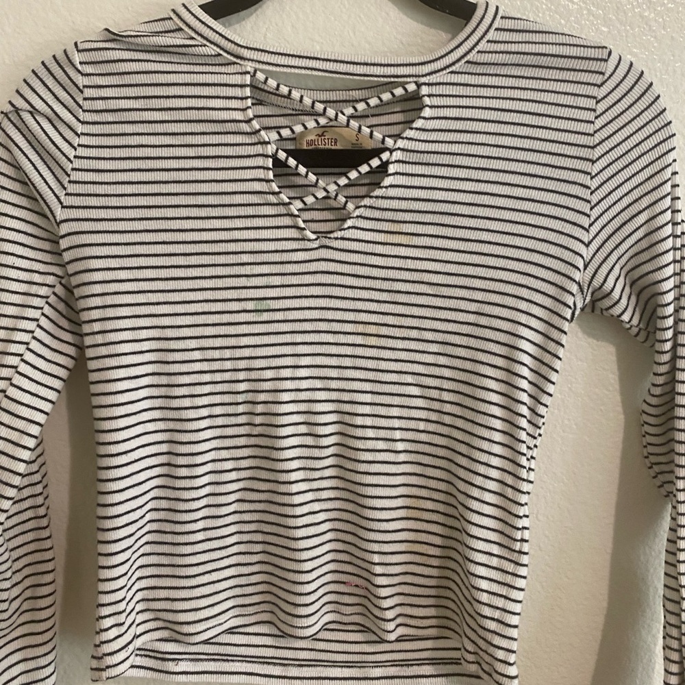 Hollister Women Long Sleeve Striped T-shirt